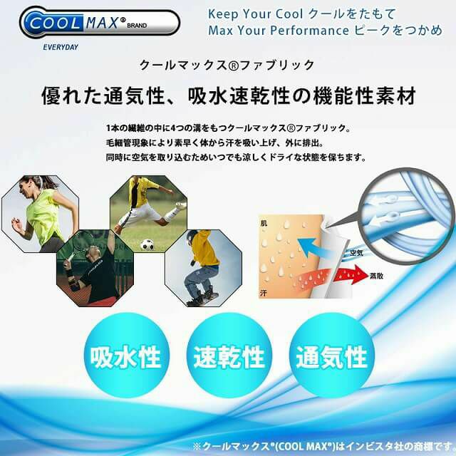 フリーサイズ、ブラックの 吸水 速乾 COOLMAX リブワッチ。