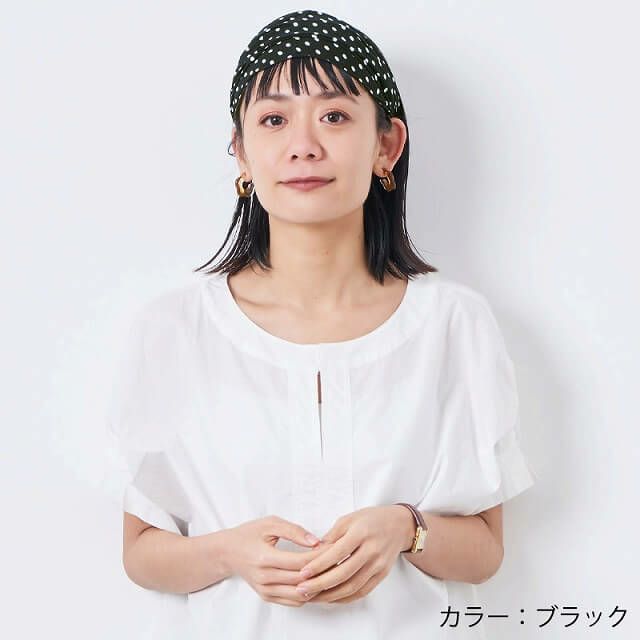 キャンディードットバンダナターバン《レーヨン》ヘアバンド | レディース ヘアターバン 三角巾 料理 飲食 ヨガ 洗顔 室内