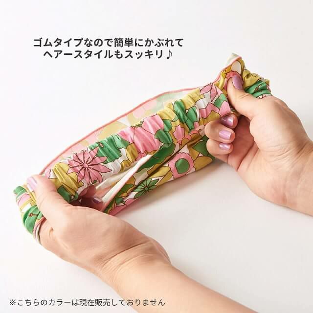 キッズ：marime フラワー レーヨン バンダナ ヘアバンド