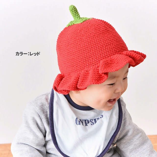 ベビー：やさいんニットチューリップハット