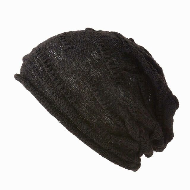 ブラックのTUYU コットン メッシュ ルーズワッチ | ユニセックス サマーニット帽