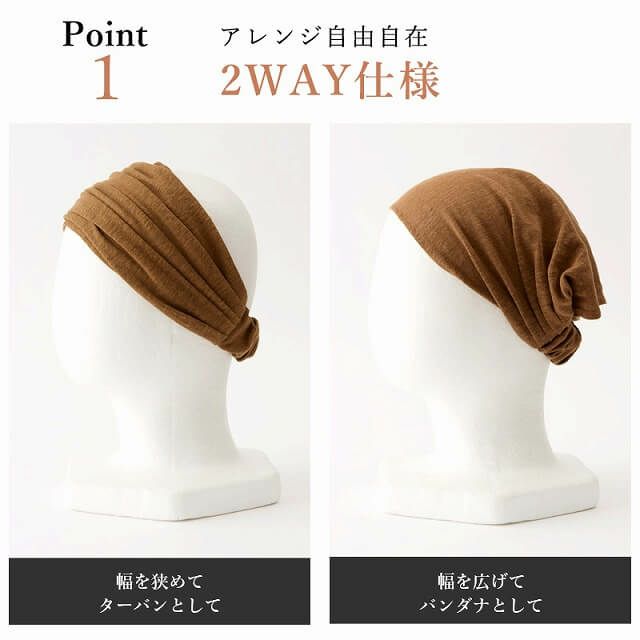 フリーサイズ、カーキのリネンナチュラルバンダナヘアバンド。