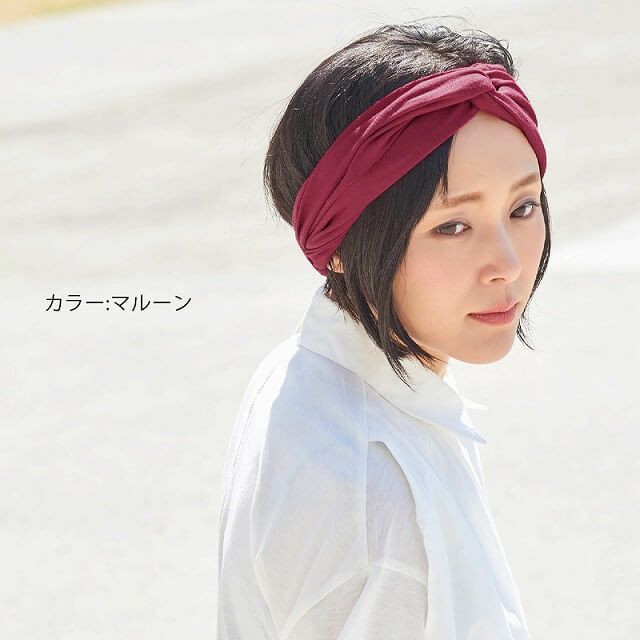 無地 クロス バンダナ ターバン ヘアバンド
