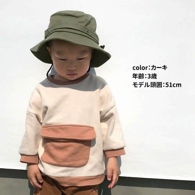 キッズ ： ベーシック UVカット アドベンチャーハット | 2歳～6歳 52-54cm テンガロンハット あご紐付き