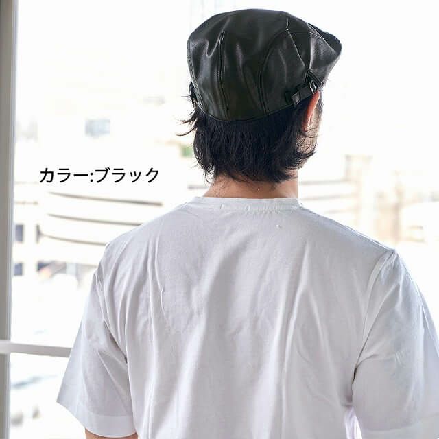 21年春夏新作 フェイクレザー ハンチング メンズ レディース 合皮 モナコハンチング 日よけ帽子 おしゃれ シニア お父さん ゴルフ