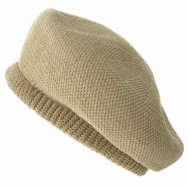 ルカ リネン混 鹿の子編み ベレー帽