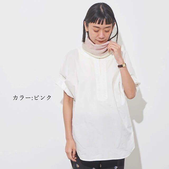 日本製 コットン リネン ふんわり ガーゼ ネックウォーマー