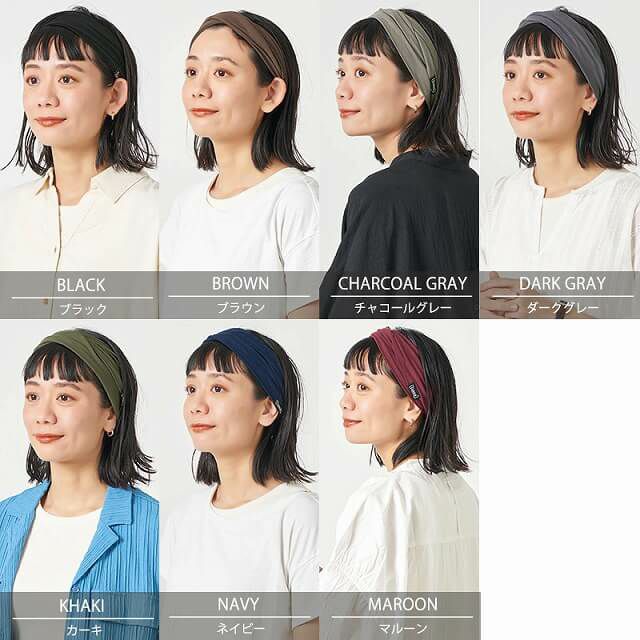 CHARM ビスコース ダブル ターバン ヘアバンド