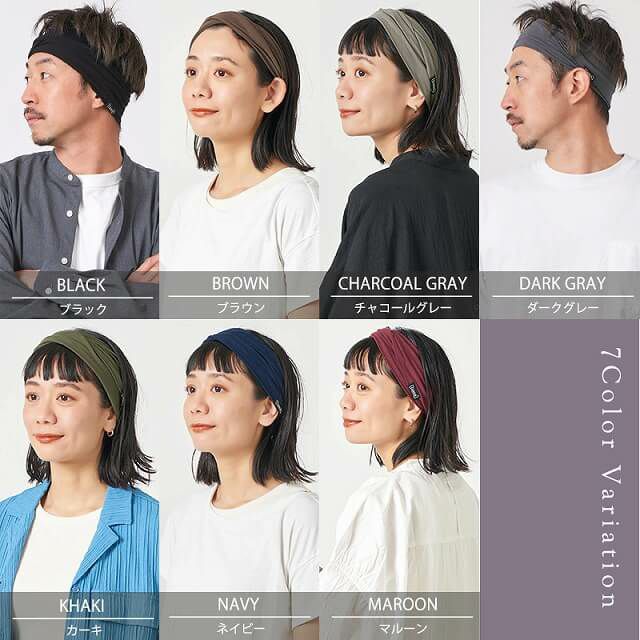 CHARM ビスコース ダブル ターバン ヘアバンド