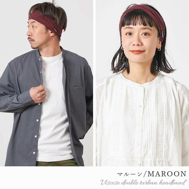 CHARM ビスコース ダブル ターバン ヘアバンド