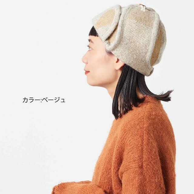 RUGI ニット アーガイル フライトキャップ