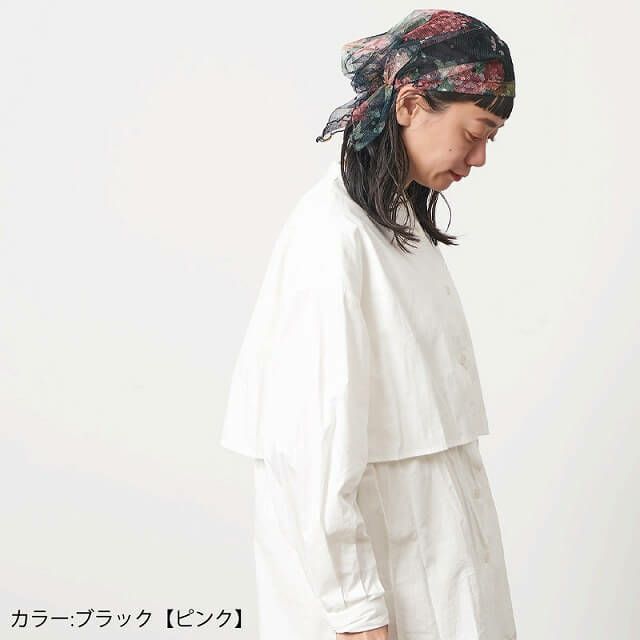 CHARM 花柄チュール NOINU エレガント ターバンキャップ