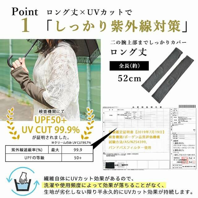 日本製 天竺 オーガニックコットン UVカット アームカバー