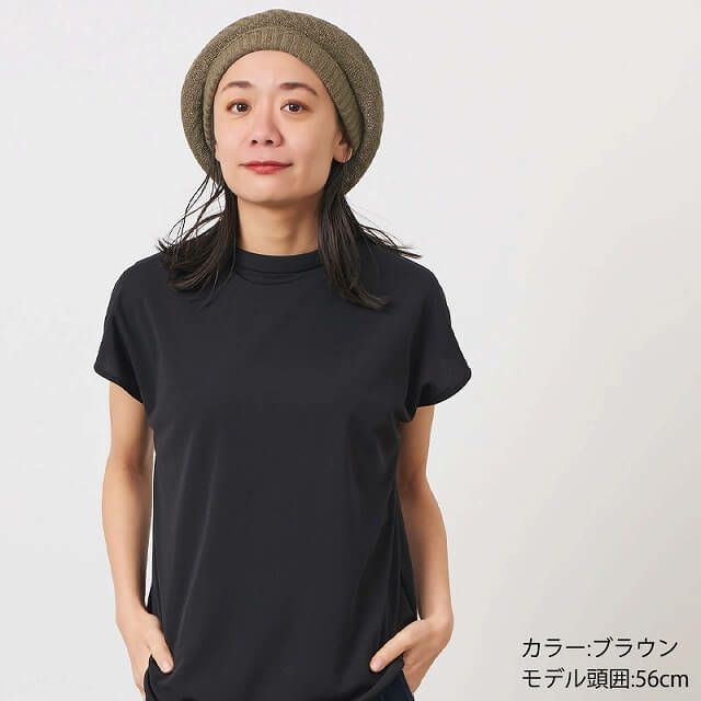 日本製 Ryuura リブ ゆったり リネン ベレー帽