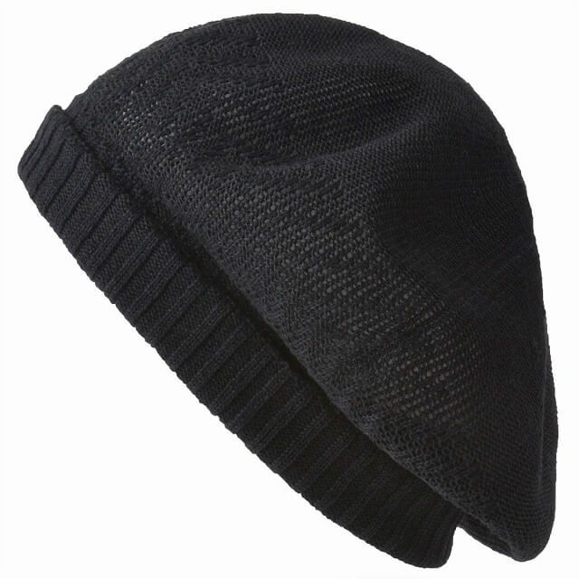 日本製 Ryuura リブ ゆったり リネン ベレー帽