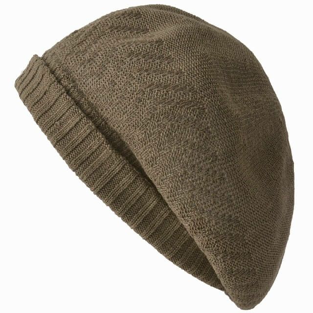 日本製 Ryuura リブ ゆったり リネン ベレー帽