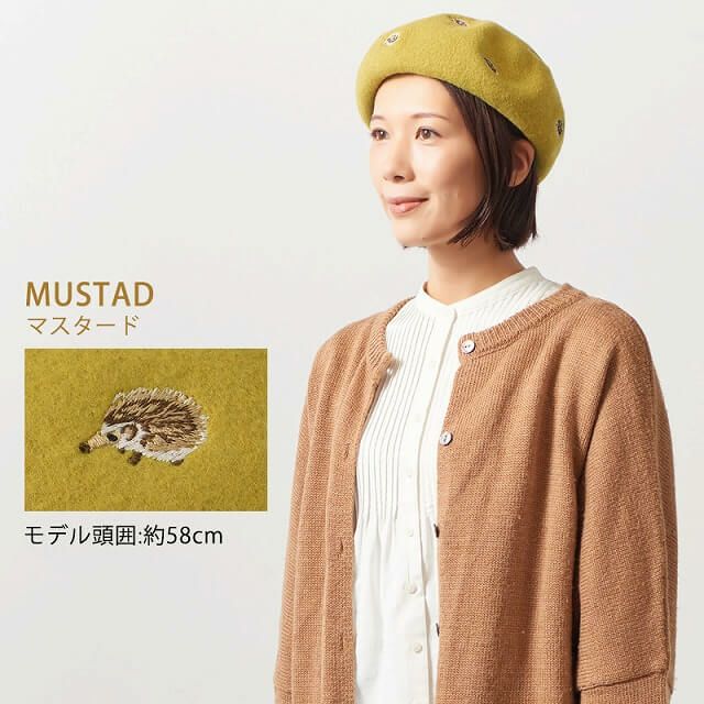 リカモ アニマル 刺繍 バスクベレー帽【JOY】