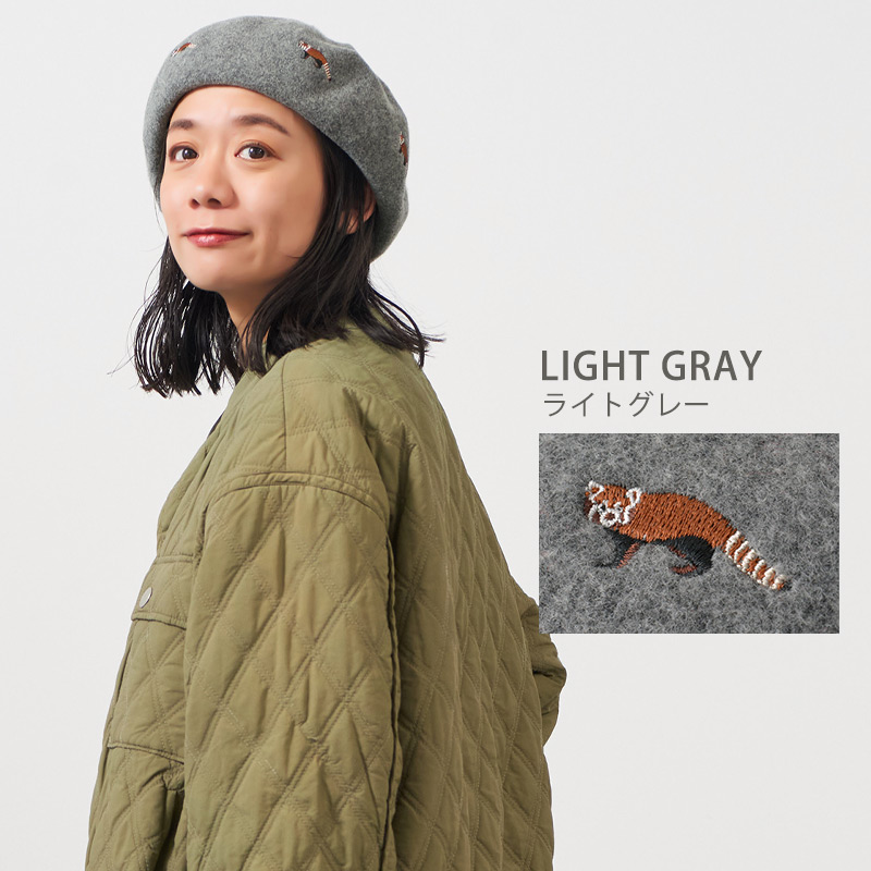 リカモ アニマル 刺繍 バスクベレー帽【JOY】