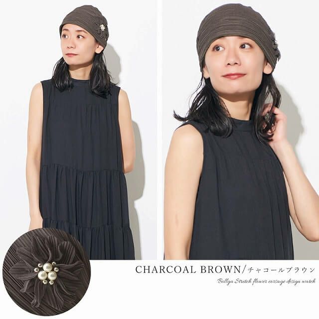 CHARM Bollga ストレッチ フラワー コサージュ デザインワッチ