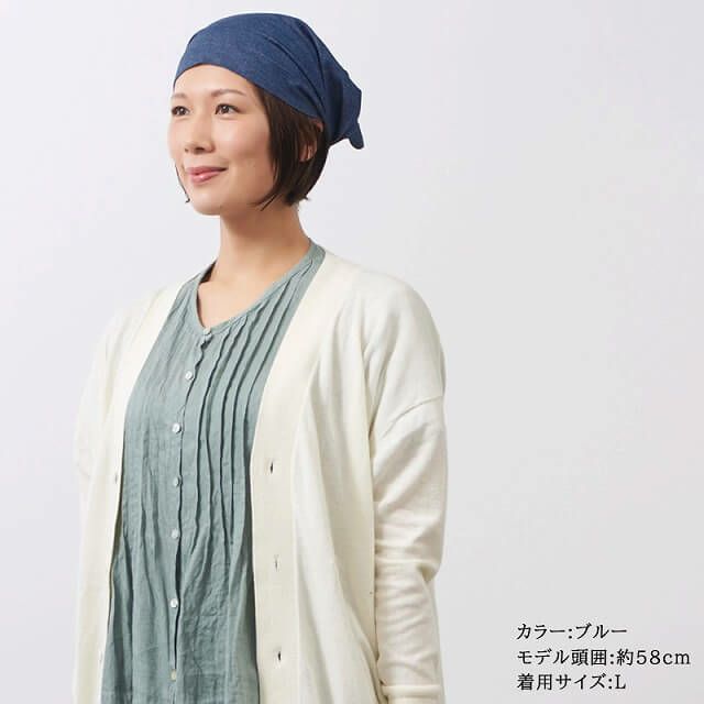 日本製 CHARM デニム 8oz コットン バンダナ ヘアバンド