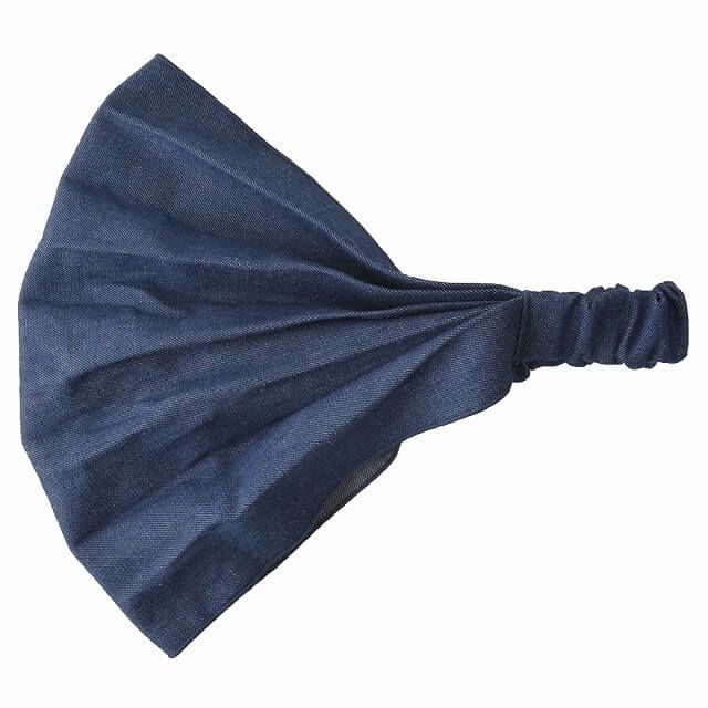 日本製 CHARM デニム 8oz コットン バンダナ ヘアバンド