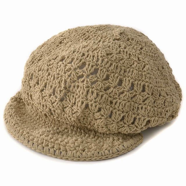 CHARM レースデザイン 手編み コットン キャスケット