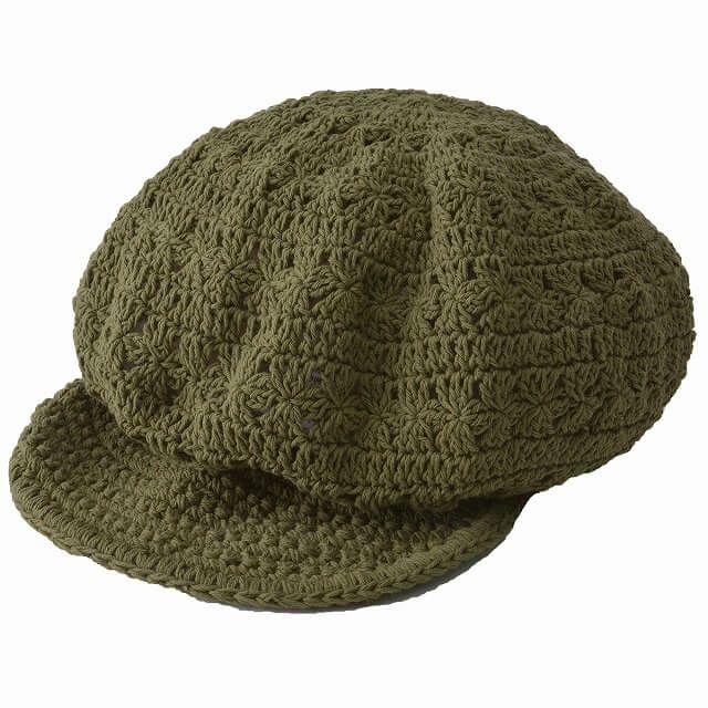 CHARM レースデザイン 手編み コットン キャスケット