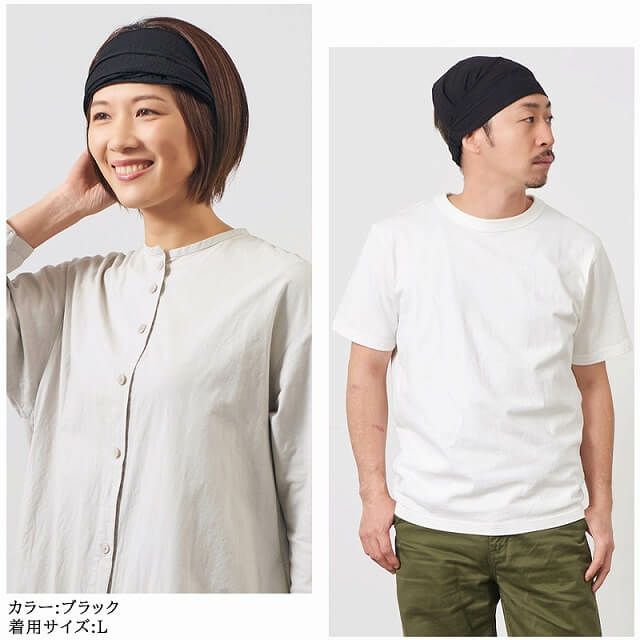 日本製 CHARM ソリッドサッカー コットン バンダナ ヘアバンド