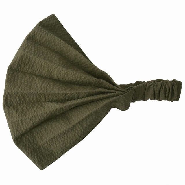 日本製 CHARM ソリッドサッカー コットン バンダナ ヘアバンド