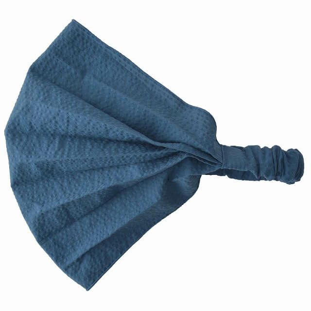 日本製 CHARM ソリッドサッカー コットン バンダナ ヘアバンド