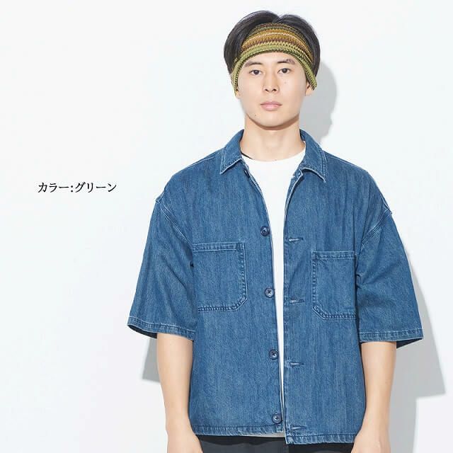 MESH カラー バンダナ ヘアバンド