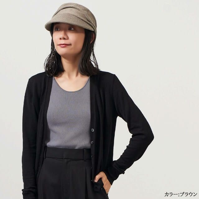 WHOLE タック UVカット ニットキャスケット