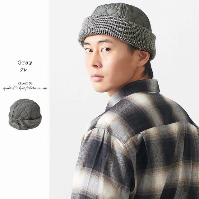 WAVE キルト＆ニット フィッシャーマンキャップ