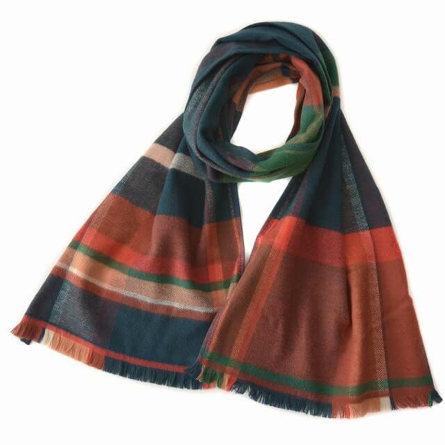 【今治製】トラッドチェック UVカット コットン マフラー