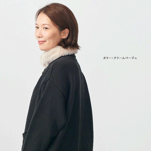 KIW マグネット付き ふわふわ ファー 付け襟